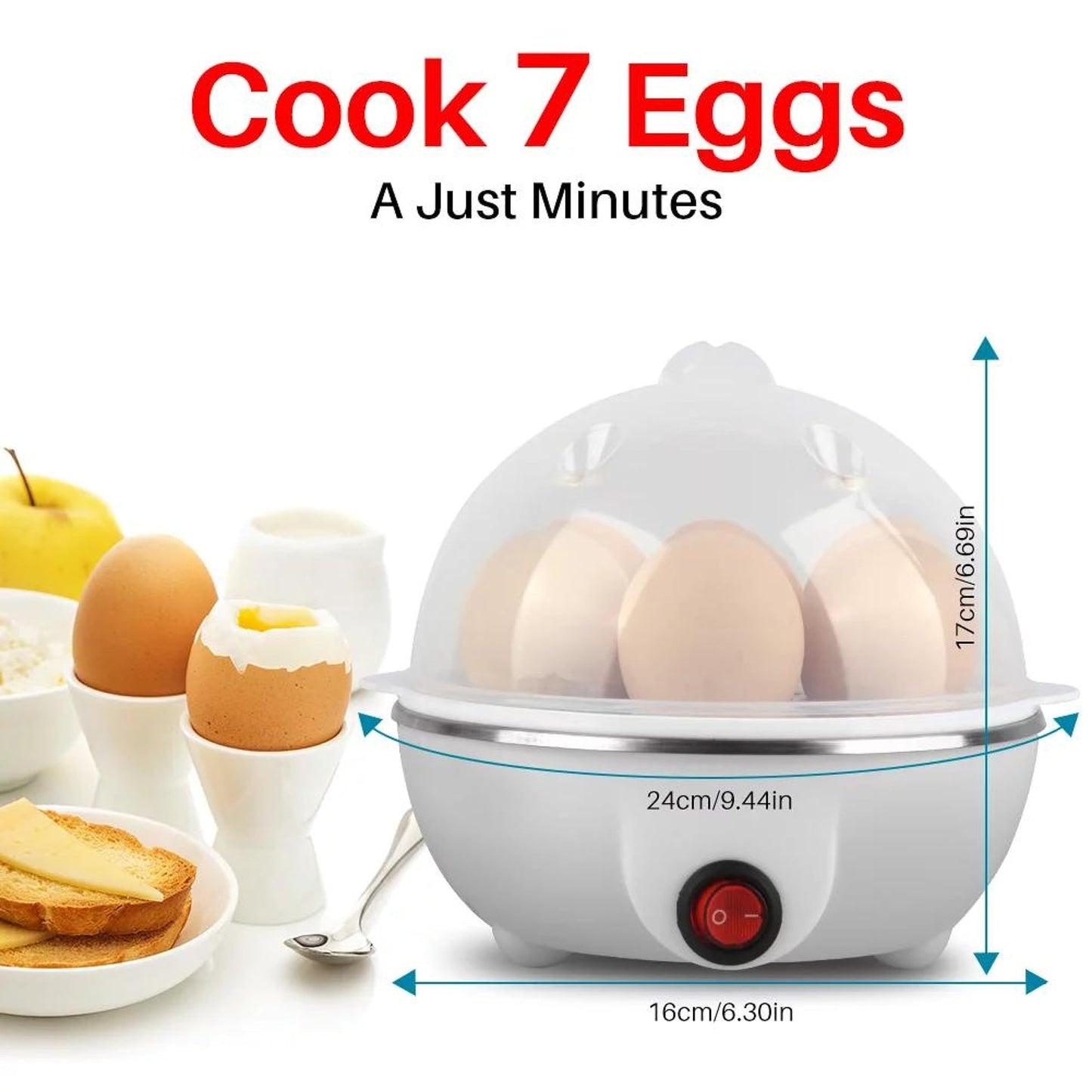 Electric Egg Boiler Cooker – Automatic Egg Cooker Machine for Soft, Medium & Hard Boiled Eggs | Quick Breakfast Kitchen Appliance