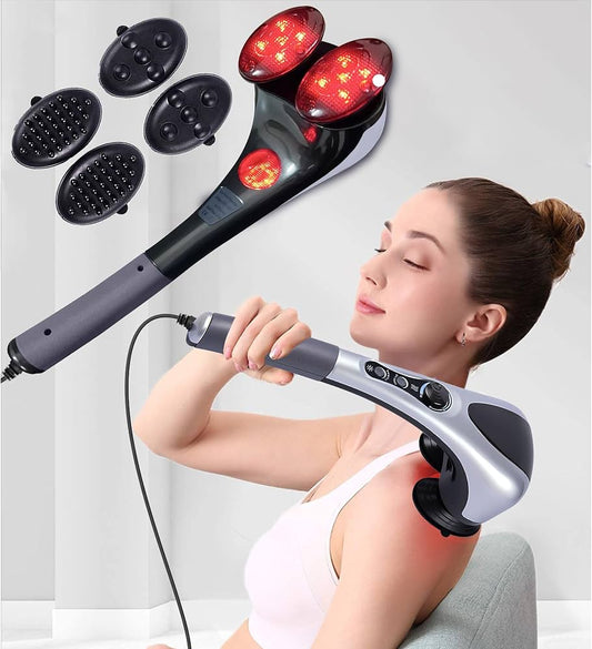 Handheld Double Head Massager – Portable Body Massage Relaxation Tool for Neck, Shoulders, Back, Arms & Legs