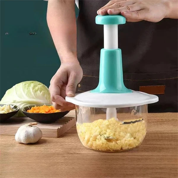 Multifunction Hand Press Manual Vegetable Chopper | Quick & Easy Vegetable Cutter, Onion & Garlic Chopper