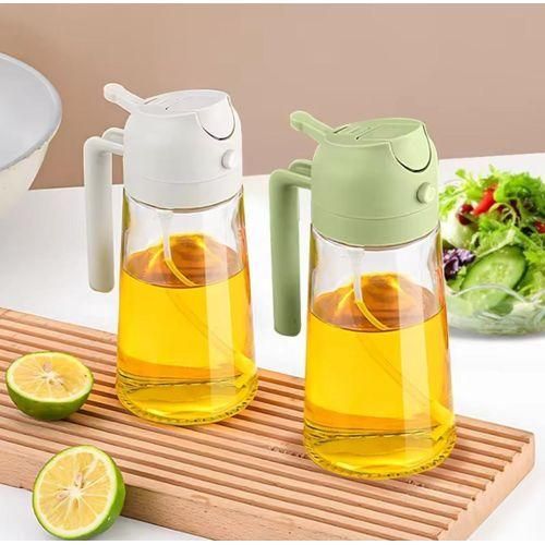 2-in-1 Oil Sprayer & Dispenser Bottle – Leakproof Glass Cooking Oil Spray & Pour Bottle for Kitchen, Air Fryer, Baking & Salad