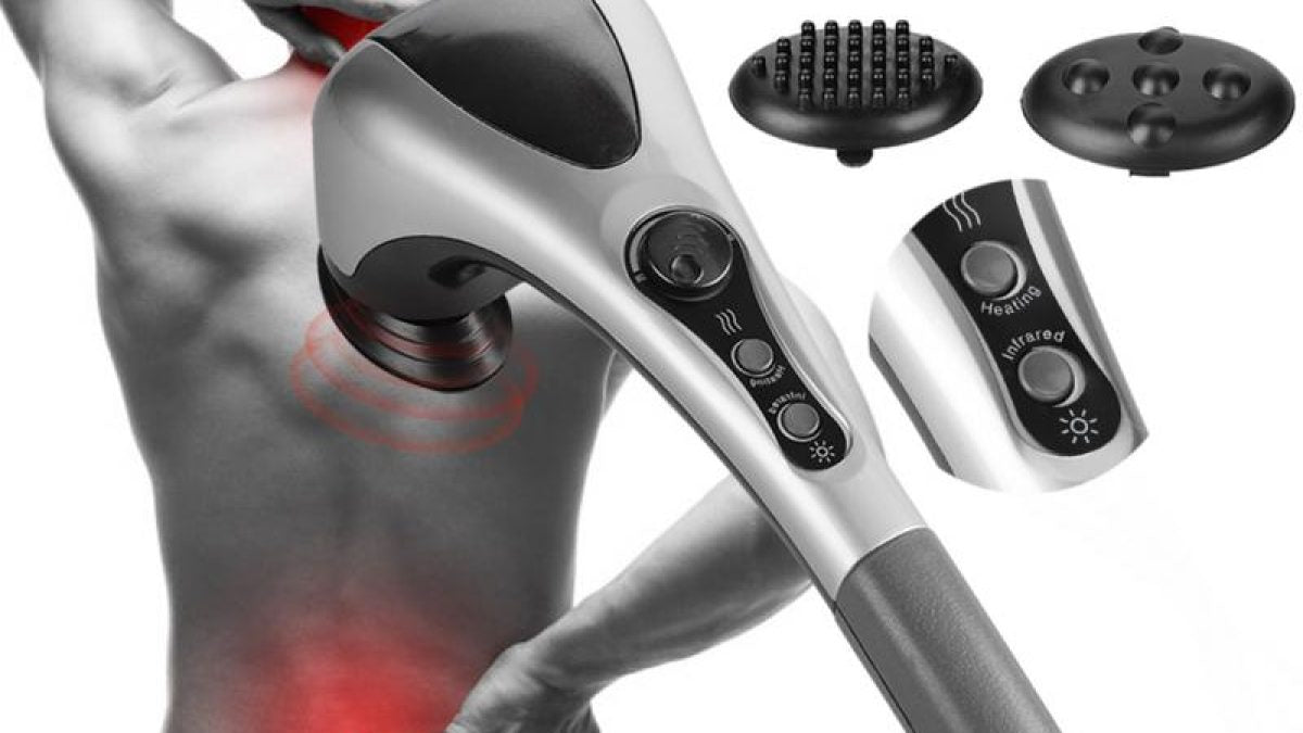 Handheld Double Head Massager – Portable Body Massage Relaxation Tool for Neck, Shoulders, Back, Arms & Legs