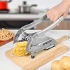 French Fry Cutter with 2 Blades | Stainless Steel Potato Slicer & Professional French Fries Cutter | Manual Potato Cutting Machine
