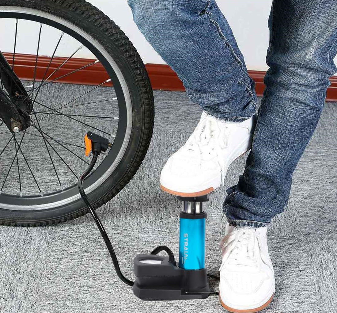 Foot & Hand Air Pump with Pressure Gauge – Portable Manual Tire Inflator for Car, Bike, Bicycle, Balls & Inflatables