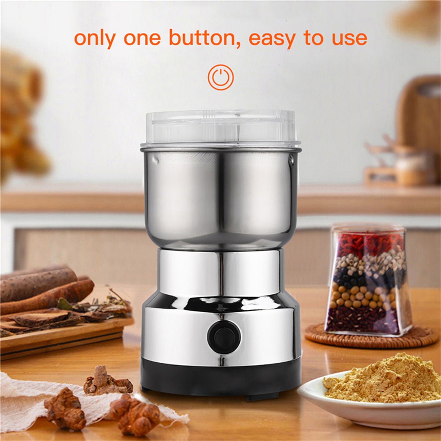 Electric Stainless Steel Grinding Milling Machine | Powerful Grain, Spice & Dry Food Grinder