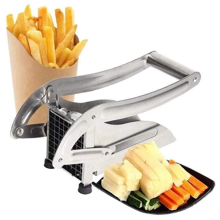 French Fry Cutter with 2 Blades | Stainless Steel Potato Slicer & Professional French Fries Cutter | Manual Potato Cutting Machine