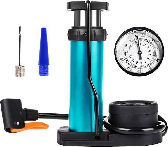 Foot & Hand Air Pump with Pressure Gauge – Portable Manual Tire Inflator for Car, Bike, Bicycle, Balls & Inflatables
