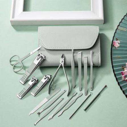 16-Piece Nail Cutter Set Stainless Steel Nail Clippers Kit with Folding Travel Case – Professional Manicure & Pedicure Tools for Men & Women