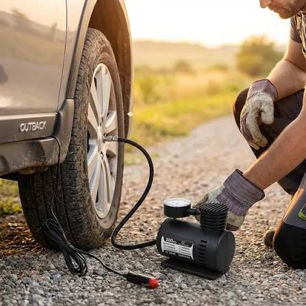 Mini Air Compressor 12V Car Tire Inflator Portable Electric Air Pump for Auto, SUV & Motorcycle